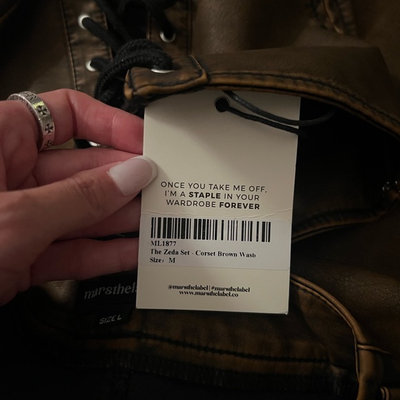 Mars The Label Corset Wide Leg Cargo Jumpsuit Cargo 2 Piece Zeda Set in Brown - Picture 8 of 8